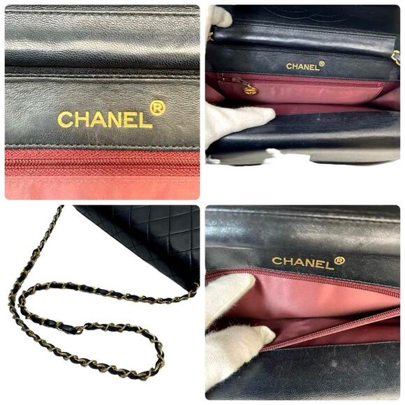 Authentic CHANEL Round Double Flap Quilted CC Logo Lambskin Chain Shoulder Bag - Picture 11 of 11